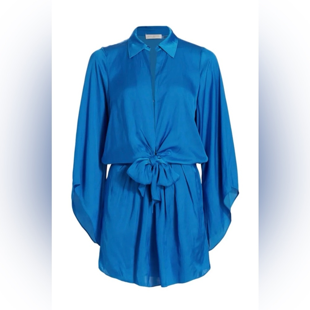 Ramy Brook Penny Butterfly-Sleeve Mini Dress in Cobalt Blue, Size Small